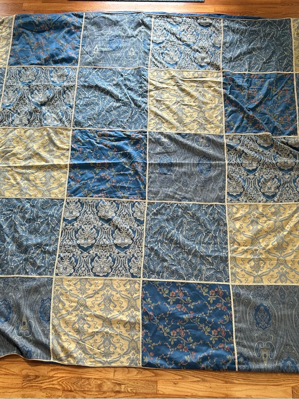 Blue and Gold Brocade Duvet Cover - Home Bedding